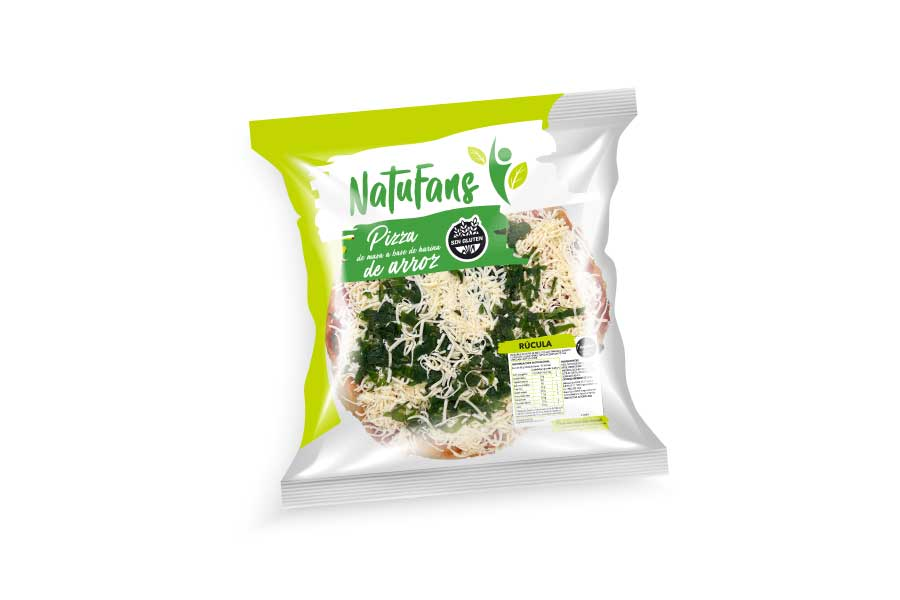 Pizza de Rúcula con masa a base de harina de arroz NatuFans