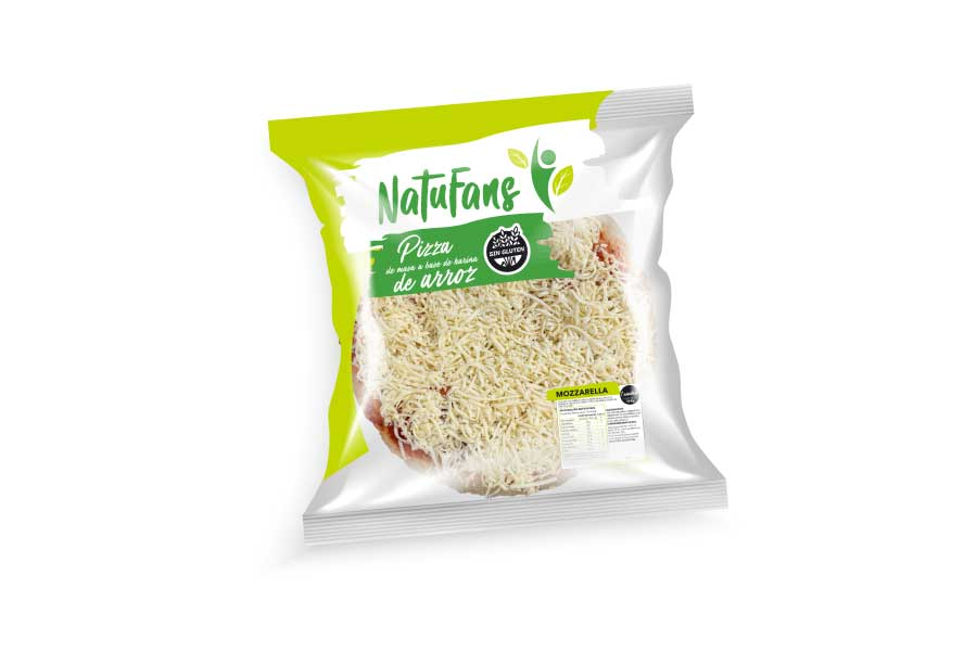 Pizza Mozzarella con masa a base de harina de arroz NatuFans