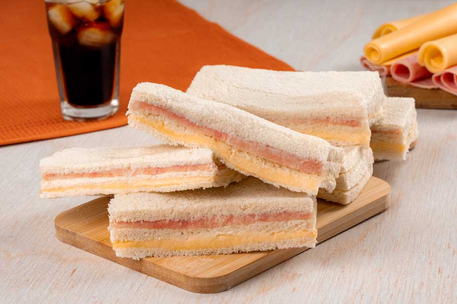 Triples de jamón y queso