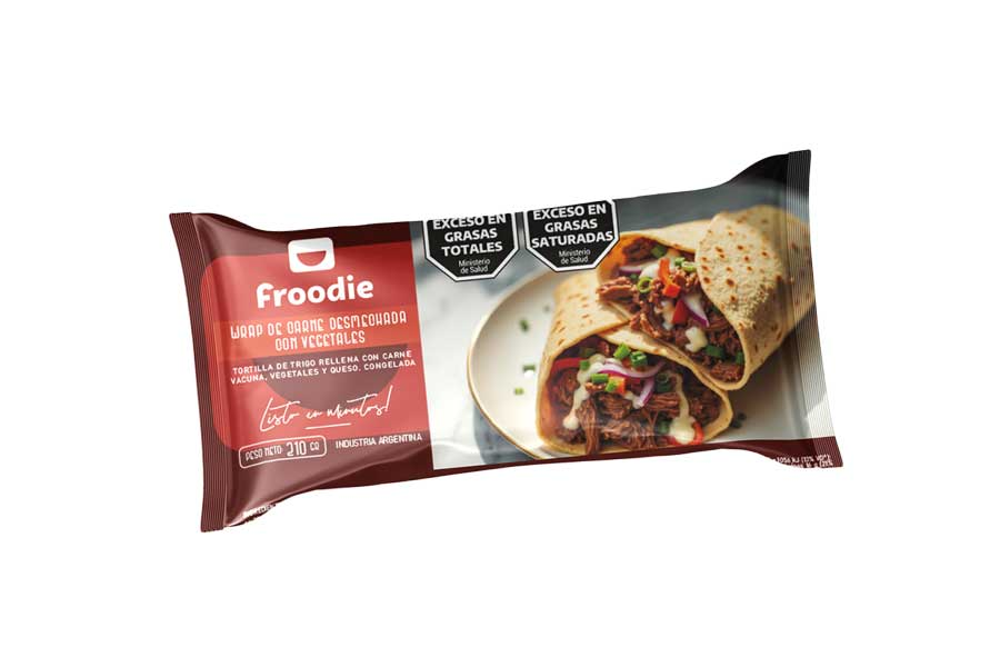 Wrap de carne desmechada con vegetales Froodie