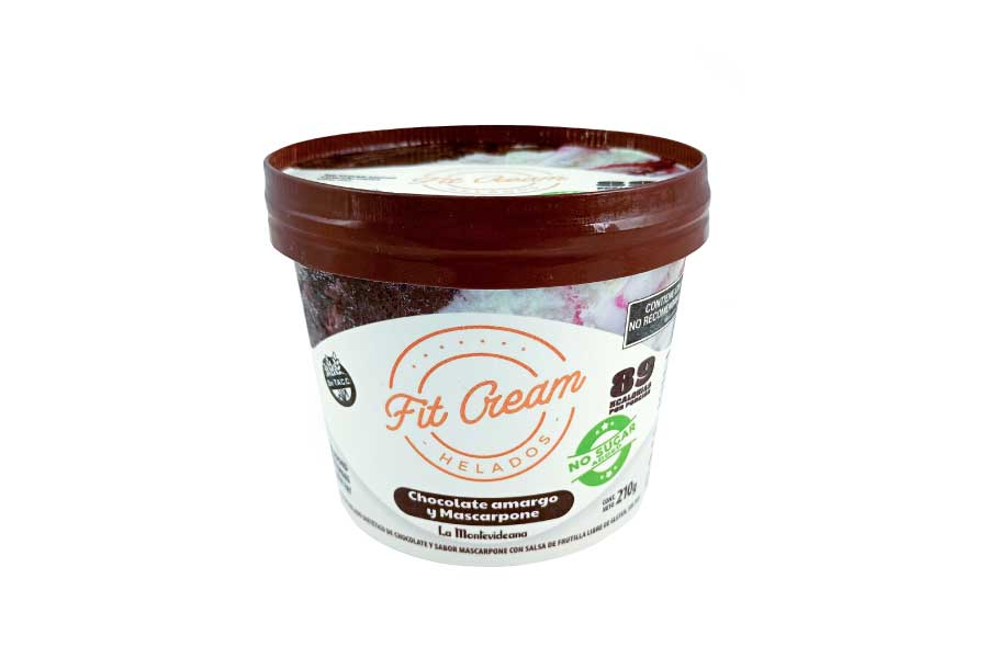 Helado Fit Cream dulce de leche split y banana split La Montevideana